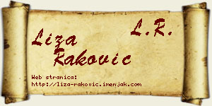 Liza Raković vizit kartica